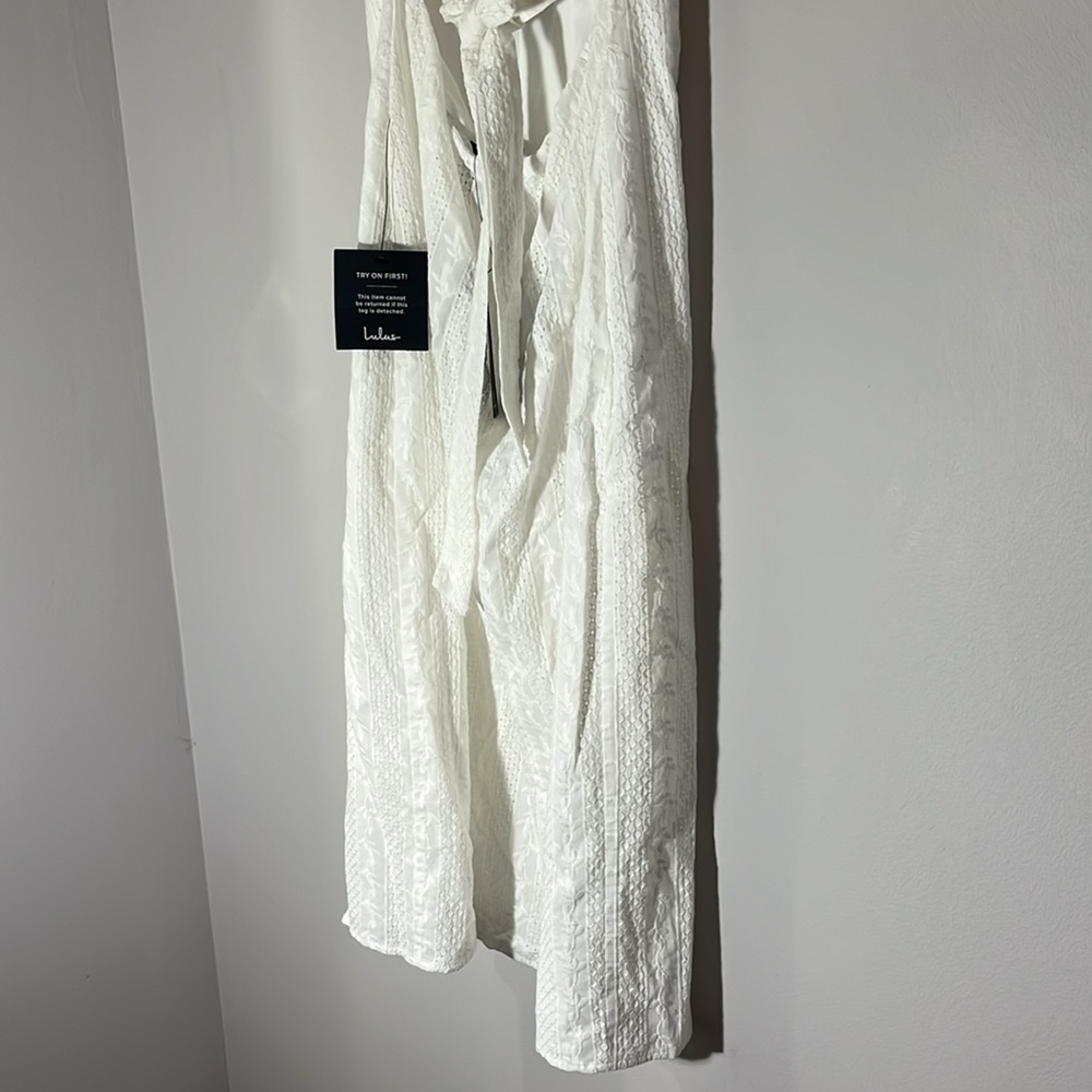 Lulus Summer's Best White Eyelet Embroidery Tie-Back Midi Dress - Picture 10 of 10